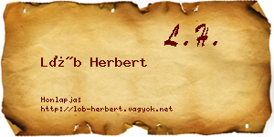 Löb Herbert névjegykártya